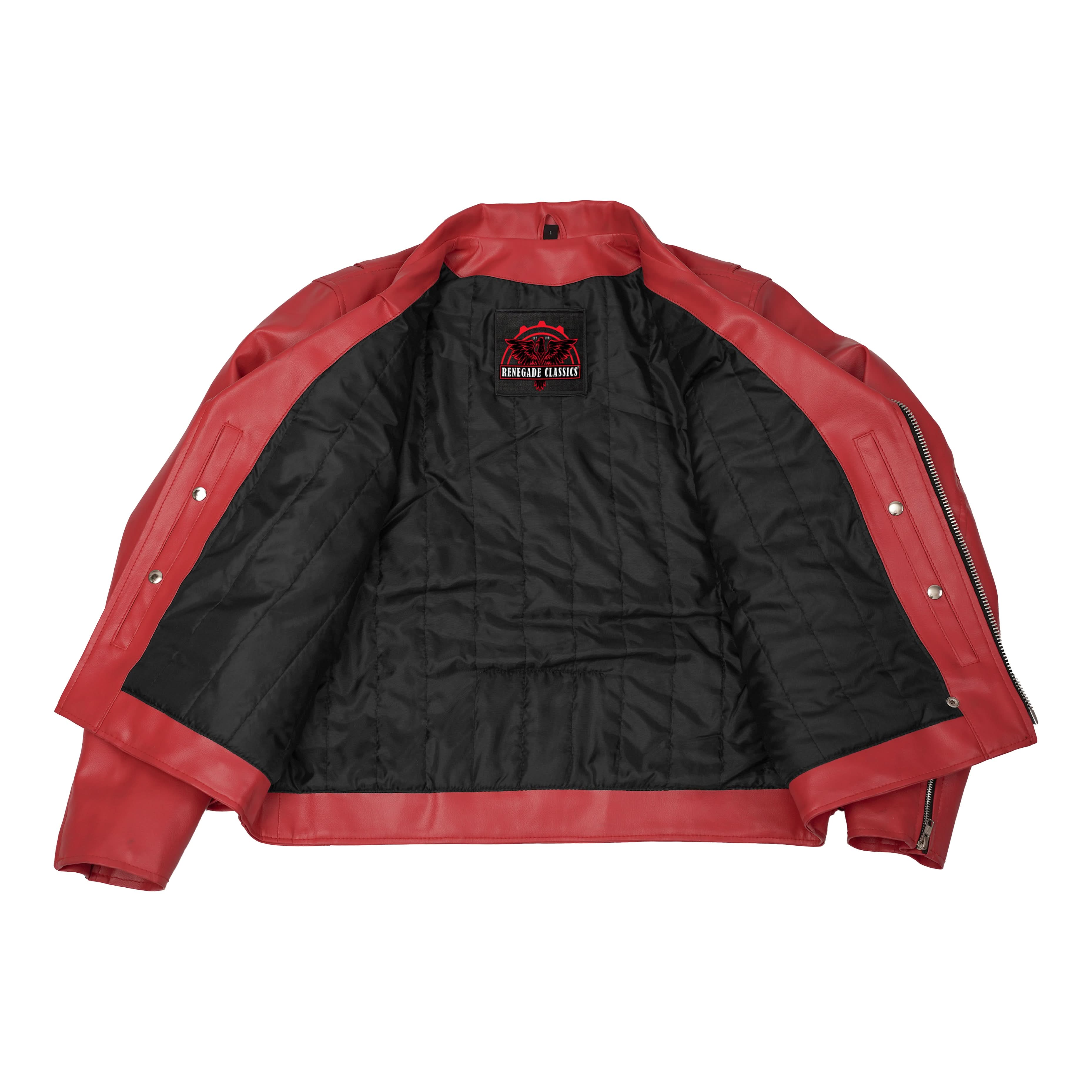 Crimson Firebrand Men’s Faux Leather Motorcycle Jacket