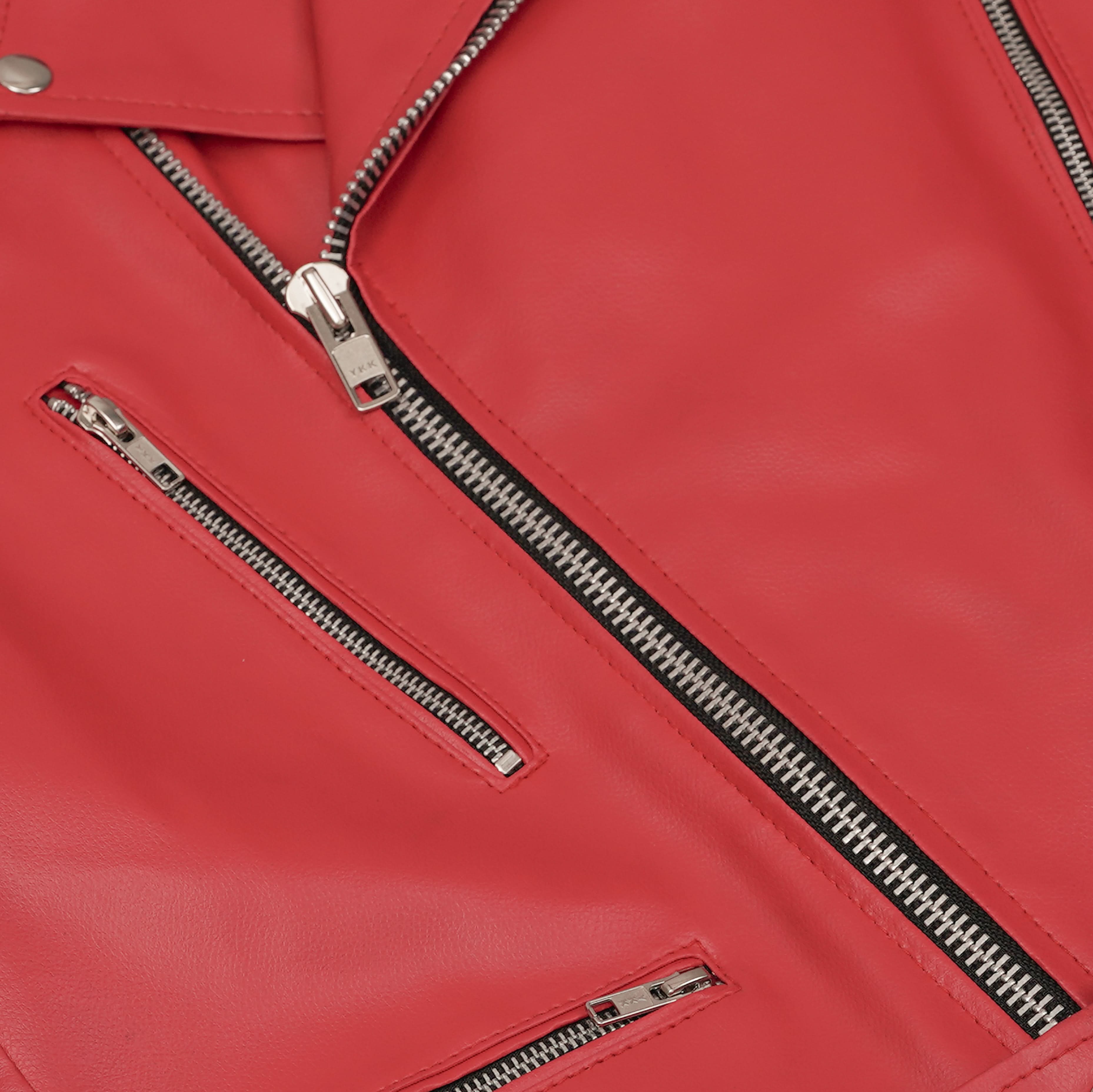 Crimson Firebrand Men’s Faux Leather Motorcycle Jacket