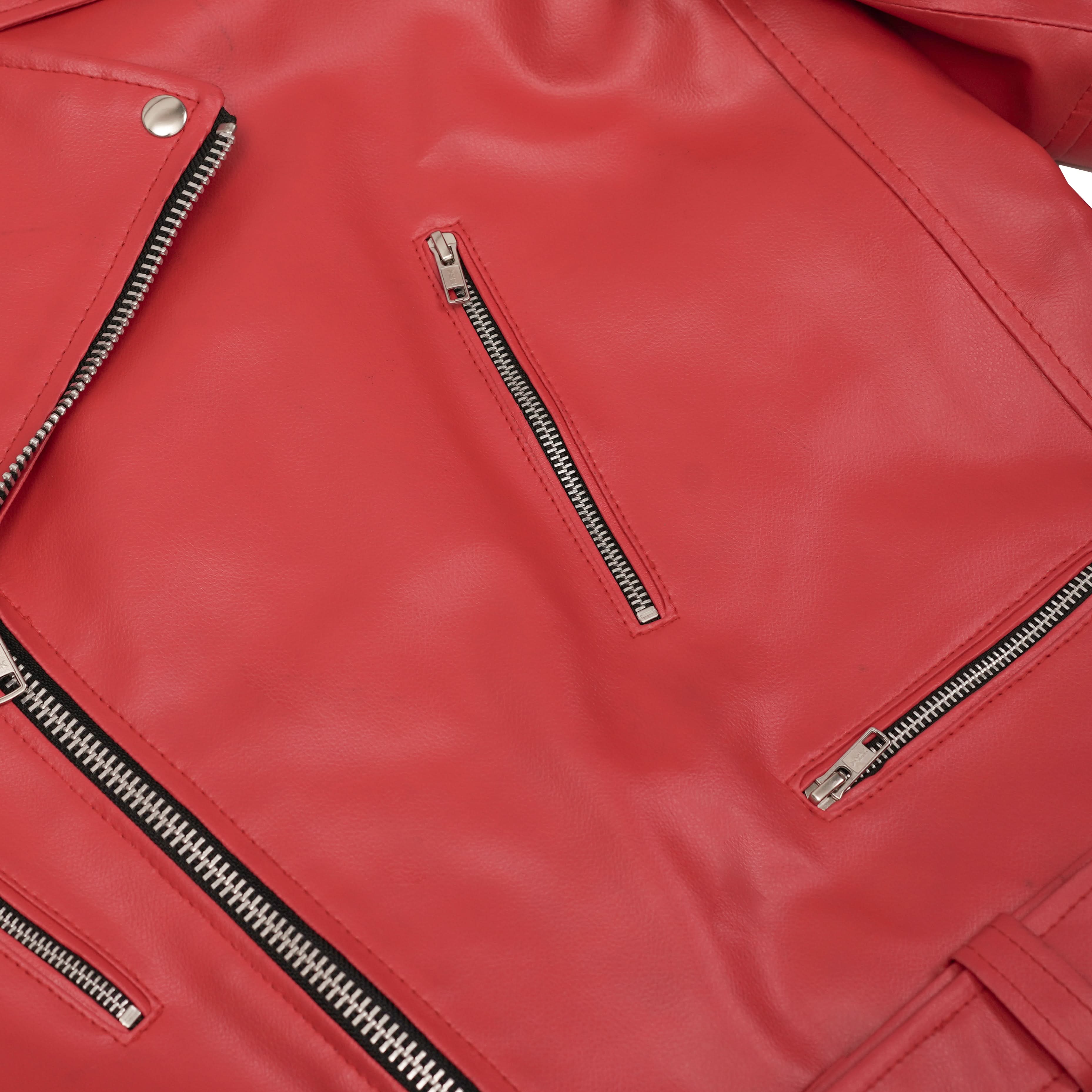 Crimson Firebrand Men’s Faux Leather Motorcycle Jacket