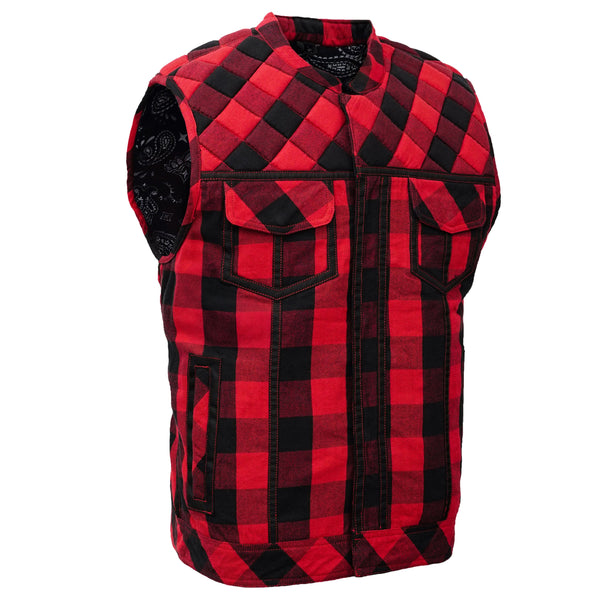 Scarlet Fury Black and Red Flannel Textile Vest