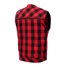 Scarlet Fury Black and Red Flannel Textile Vest