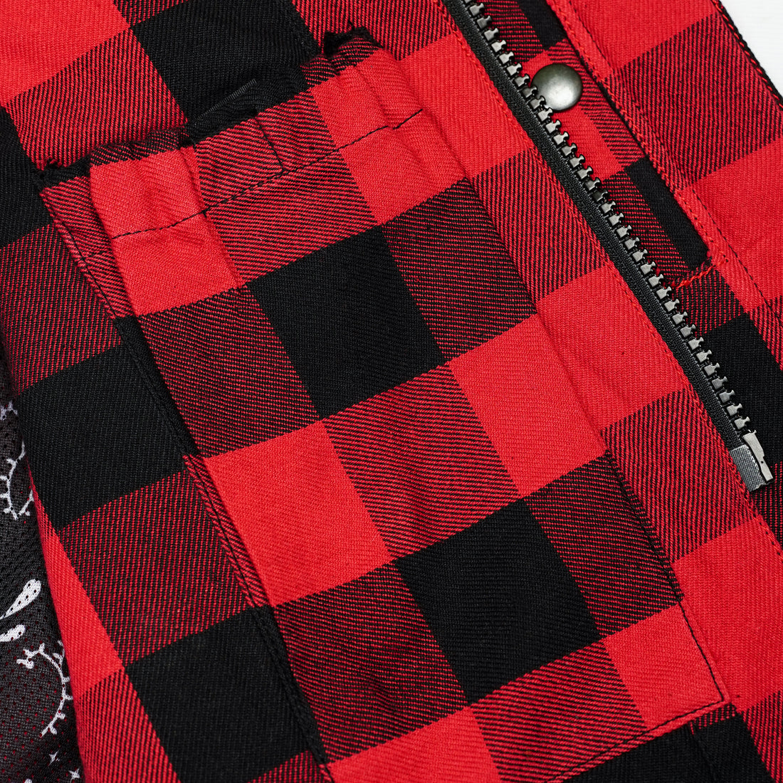 Scarlet Fury Black and Red Flannel Textile Vest
