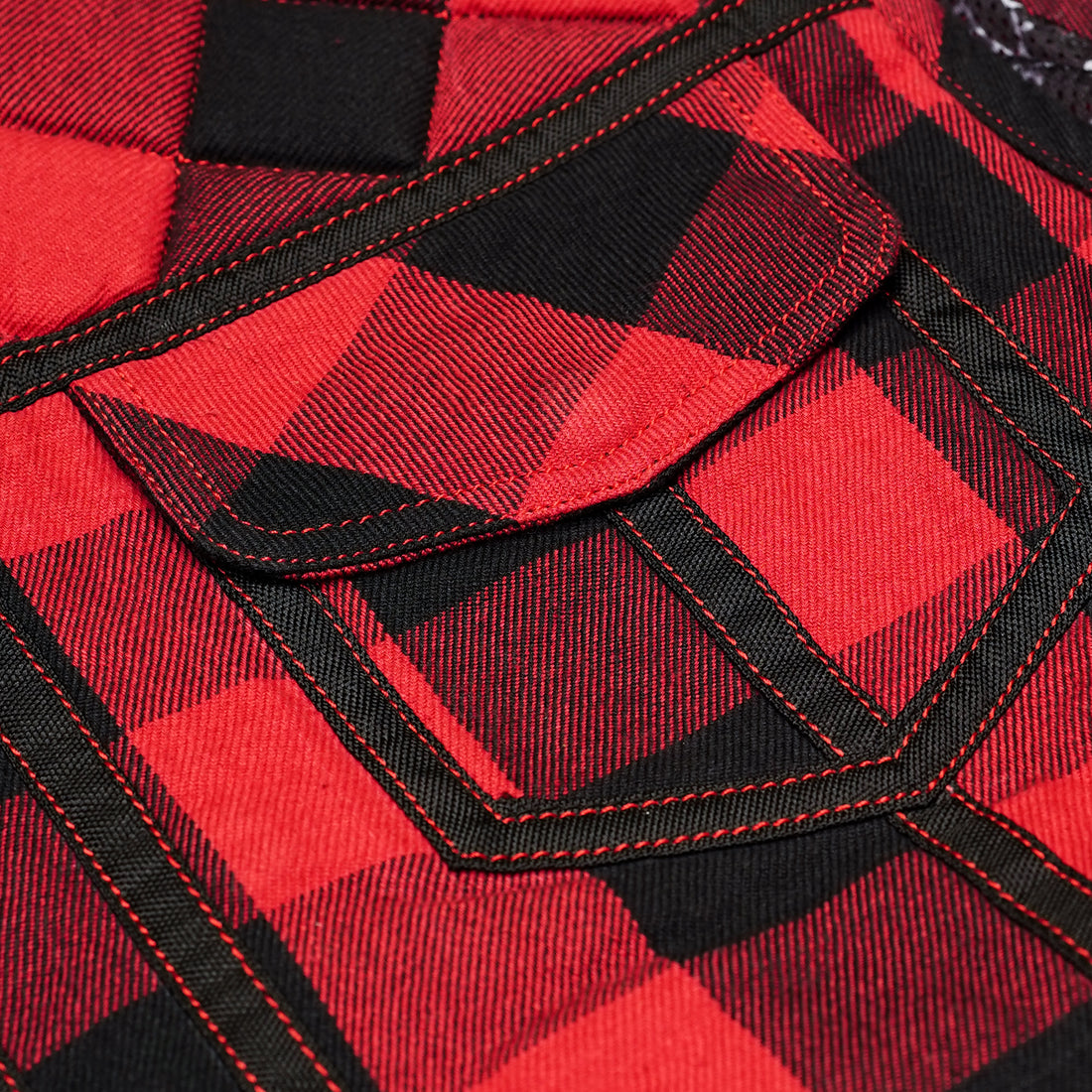 Scarlet Fury Black and Red Flannel Textile Vest