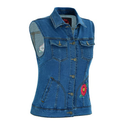 Red Daisy Women's Denim Vest