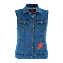 Red Daisy Women's Denim Vest 1
