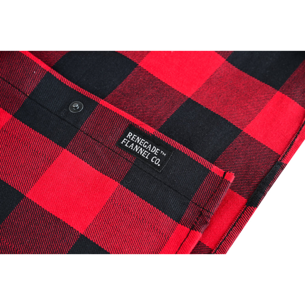 Red Rider Men's Sleeveless Red and Black Flannel Shirt