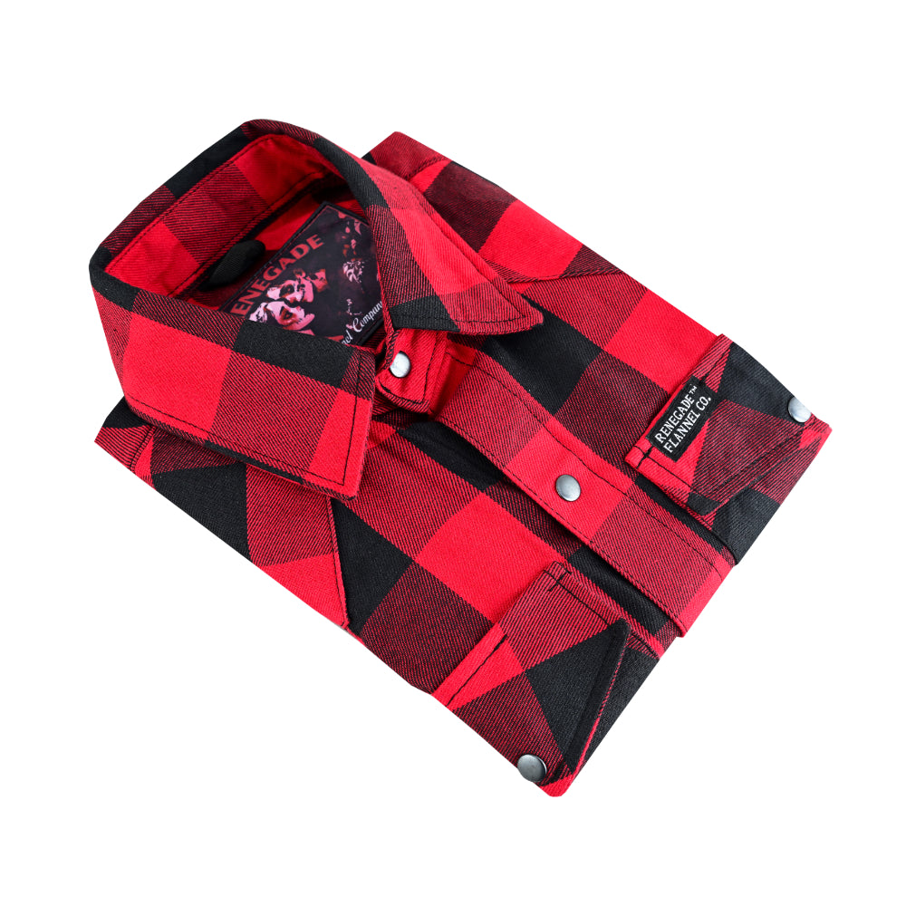 Red Rider Men's Sleeveless Red and Black Flannel Shirt Flannels Renegade Classics