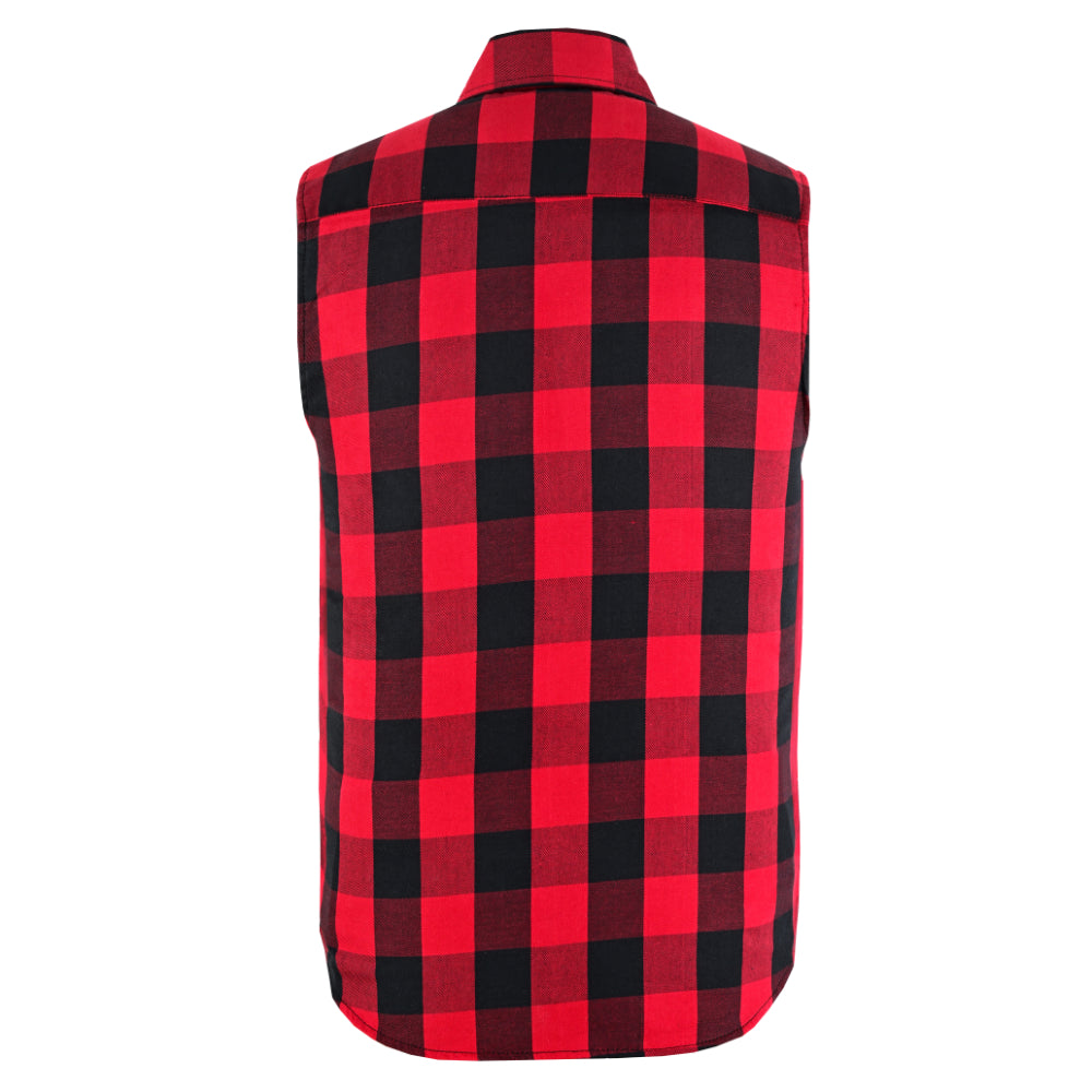 Red Rider Men's Sleeveless Red and Black Flannel Shirt