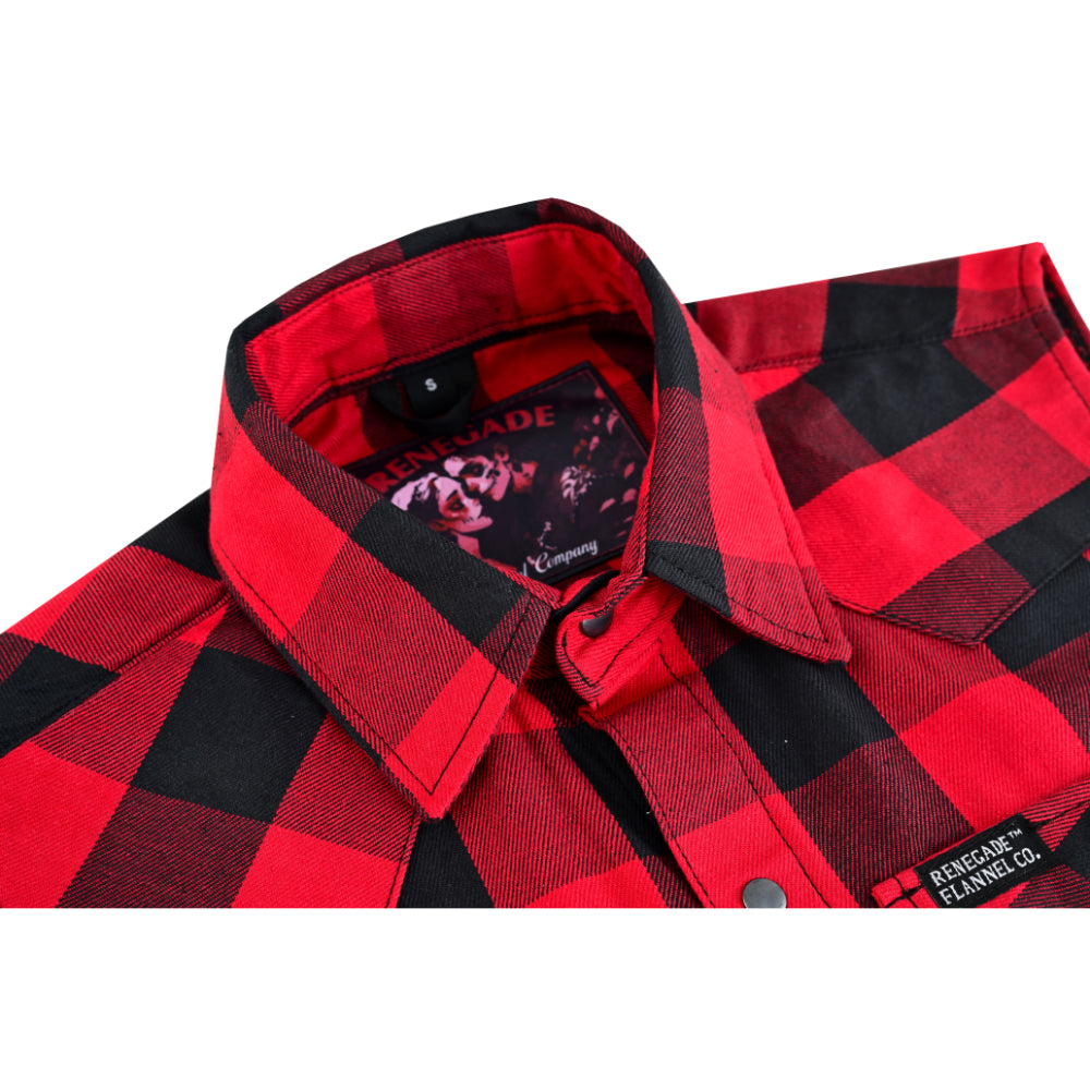 Red Rider Men's Sleeveless Red and Black Flannel Shirt Flannels Renegade Classics