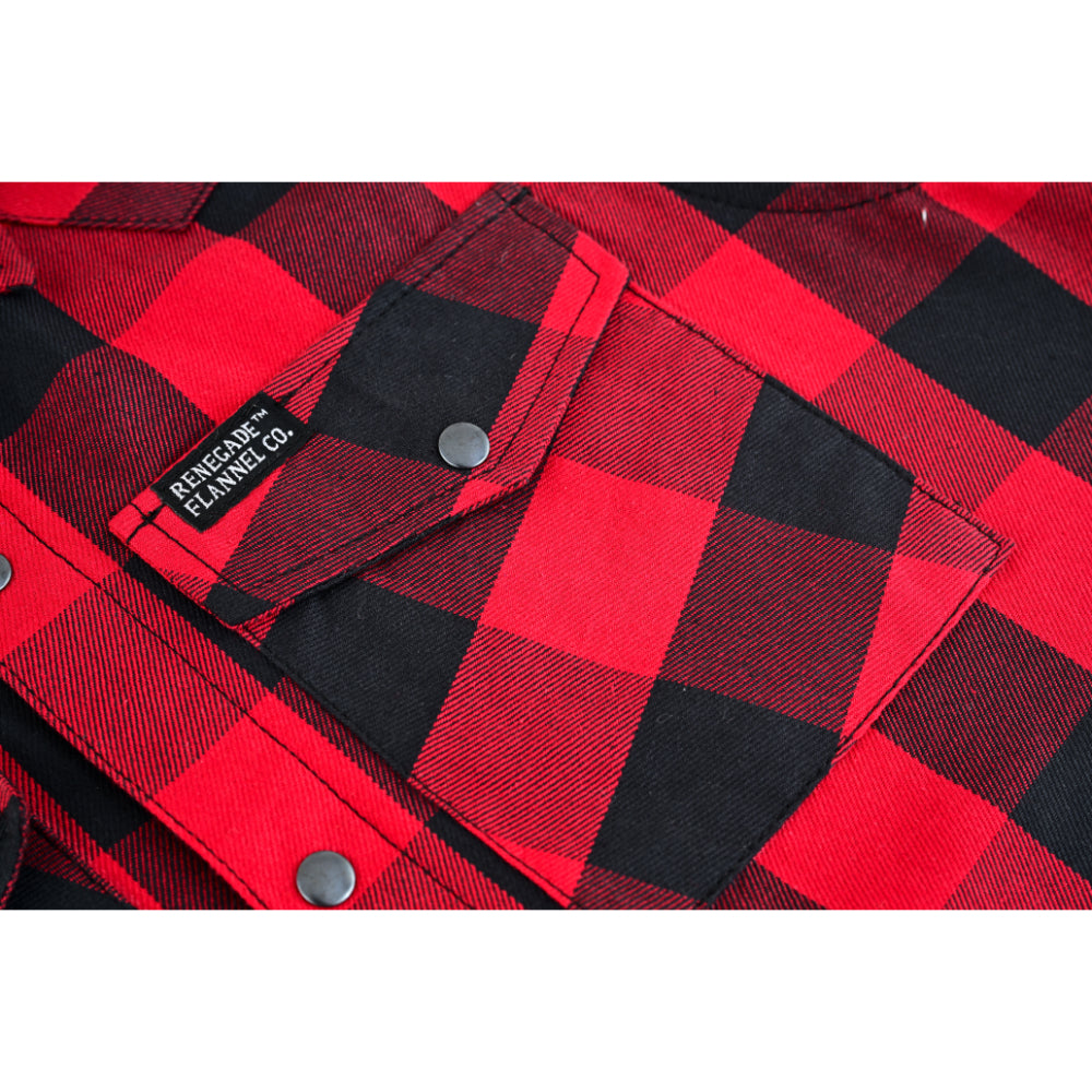 Red Rider Men's Sleeveless Red and Black Flannel Shirt Flannels Renegade Classics