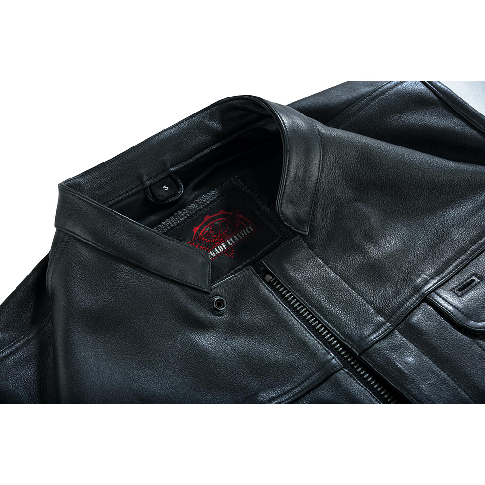 Highway Jack Men's Black Leather Motorcycle Vest