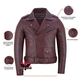 Rose Glow Women's Oxblood Fashion Leather Jacket