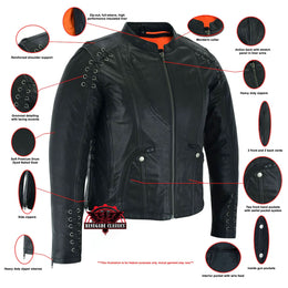 Rose Grace Women's Leather Motorcycle Jacket