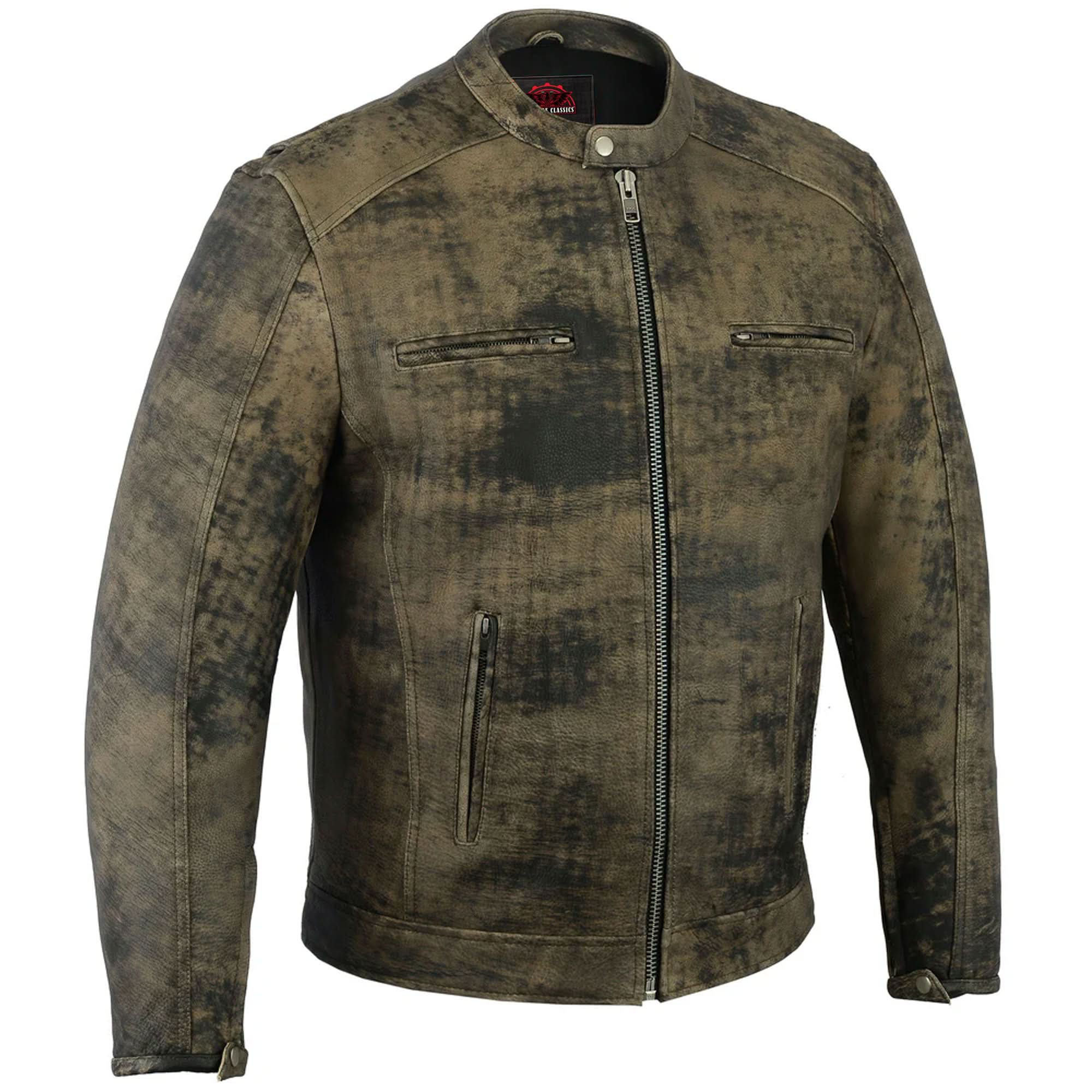 Ruston Men's Antique Brown Motorcycle Jacket