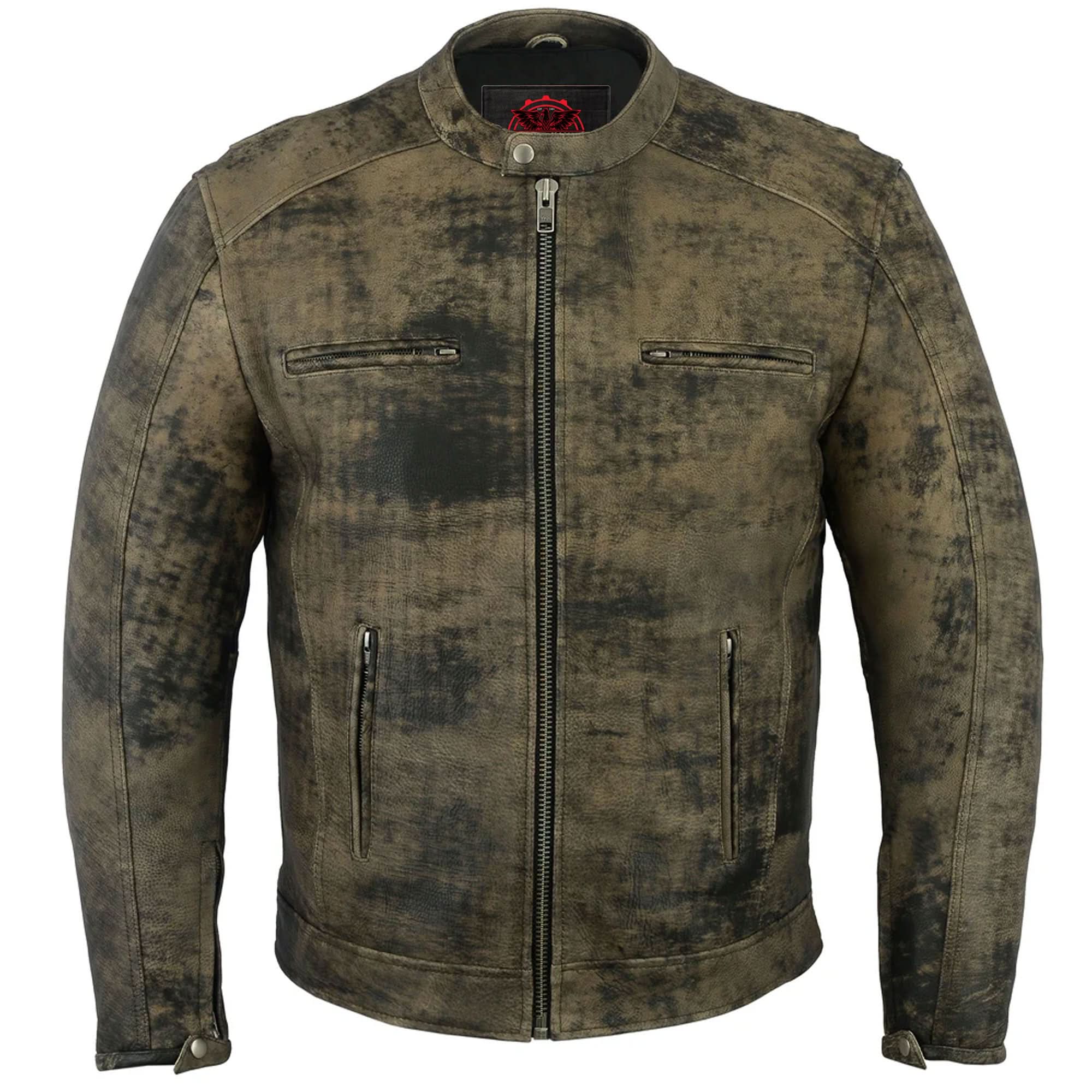 Ruston Men's Antique Brown Motorcycle Jacket