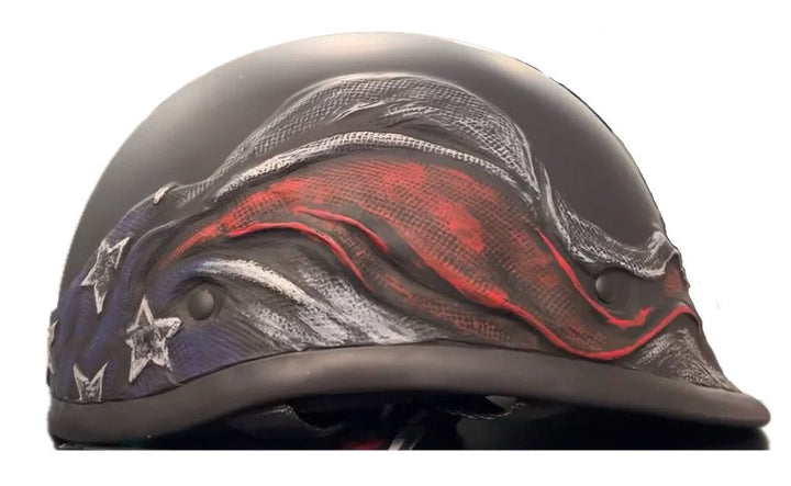 American Badass Scars and Stripes Biker Helmet