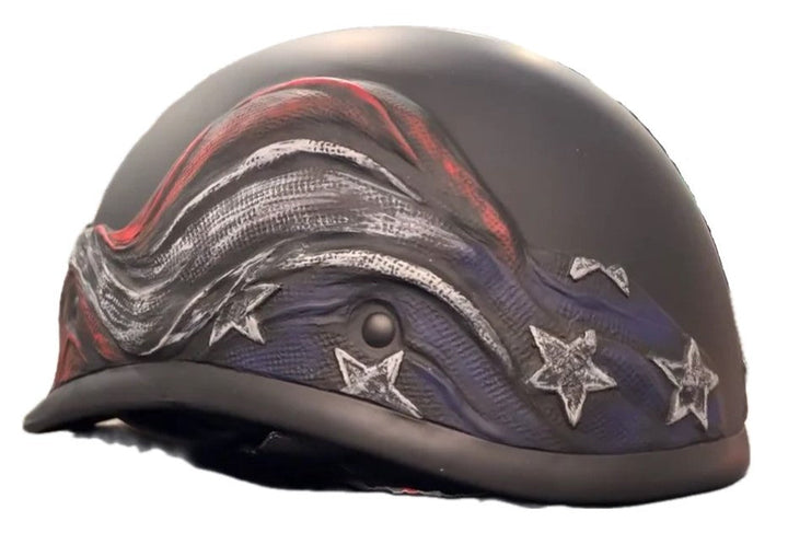 American Badass Scars and Stripes Biker Helmet