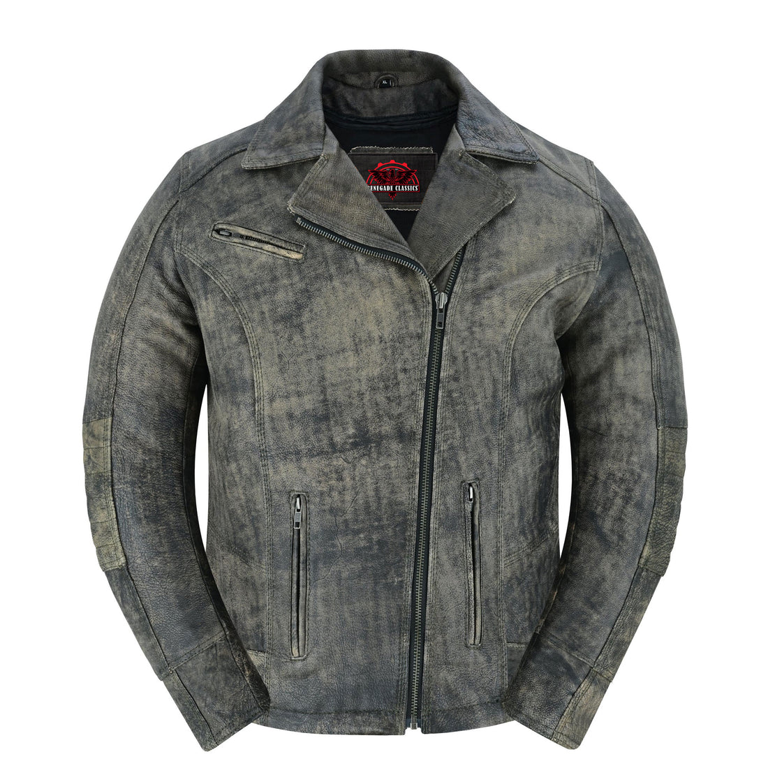 Shen Antique Brown Women's Leather Motorcycle Jacket