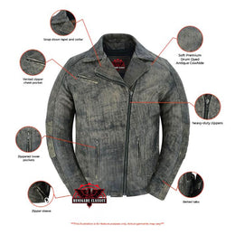 Shen Antique Brown Women's Leather Motorcycle Jacket