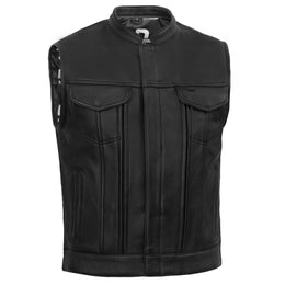 NightSentinel - Men’s Leather Motorcycle Vest