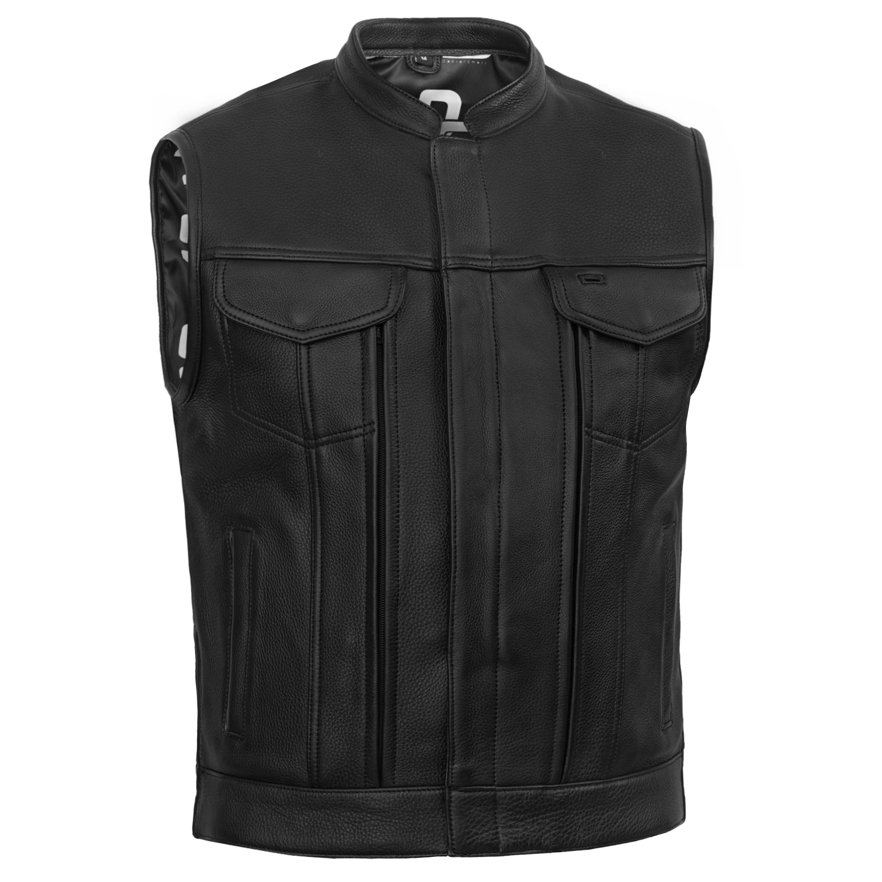 NightSentinel - Men’s Leather Motorcycle Vest