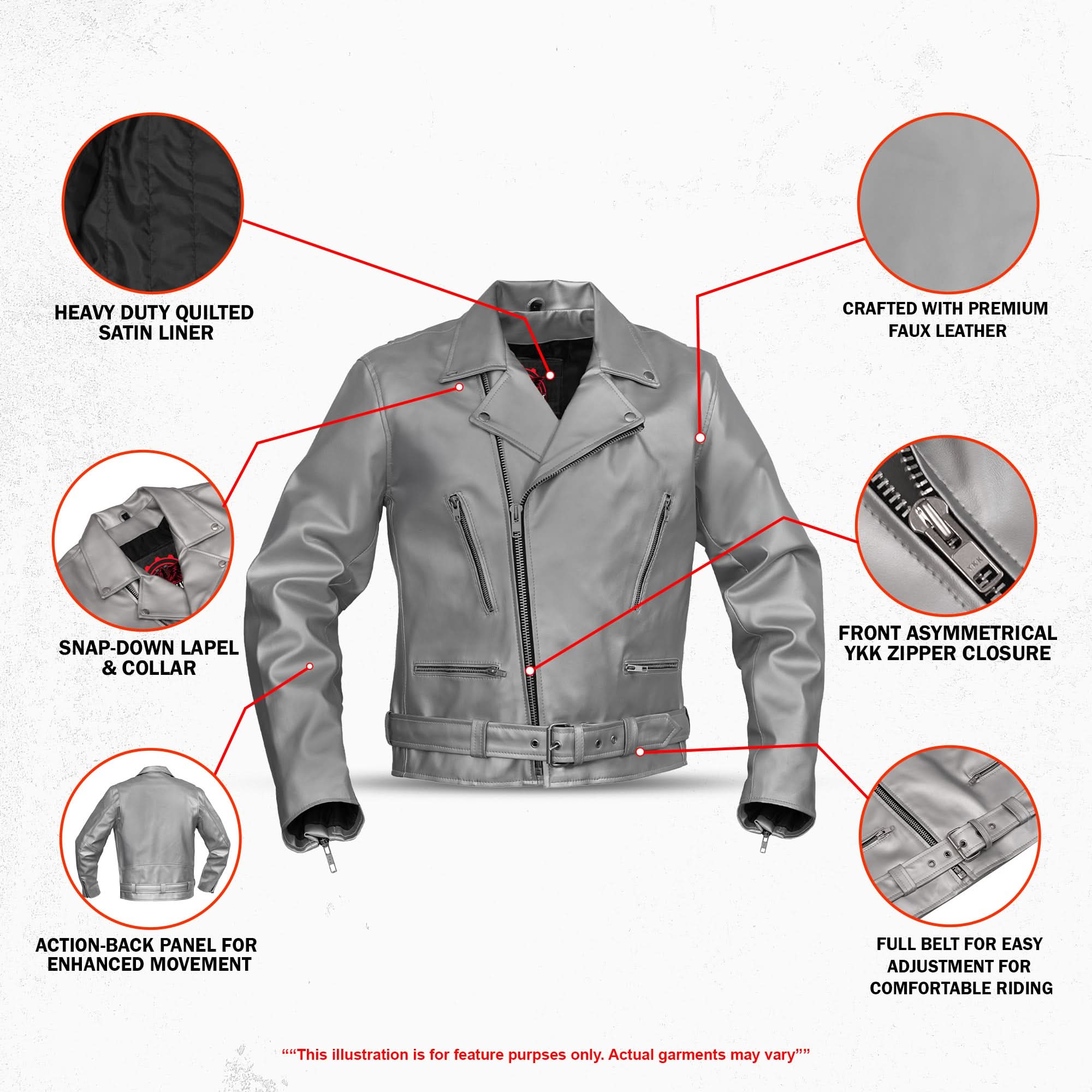 Iron Phantom Men’s Faux Leather Motorcycle Jacket