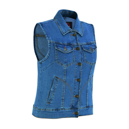 Skyline Blue womens denim vest