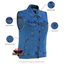 Skyline Blue womens denim vest 1