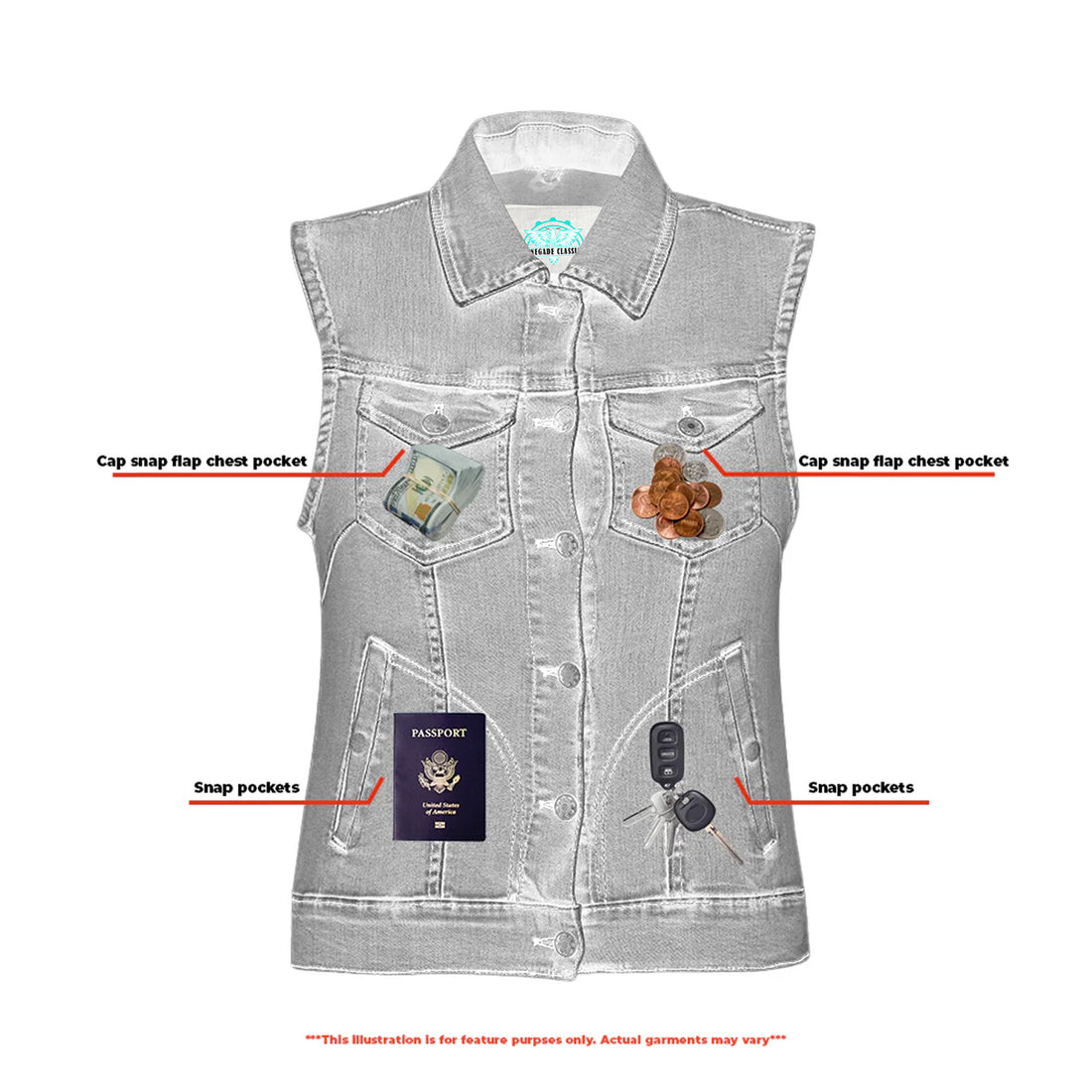Skyline Blue womens denim vest 3
