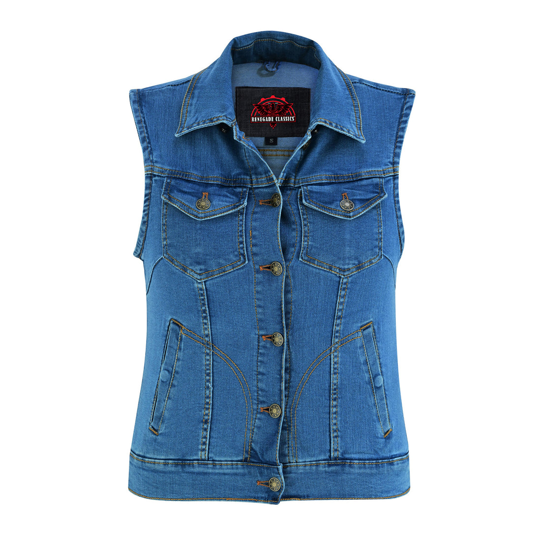 Skyline Blue womens denim vest 5