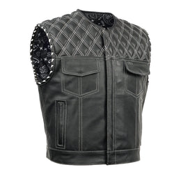 Blaze Lowside Chrome Phantom Men's Leather Vest