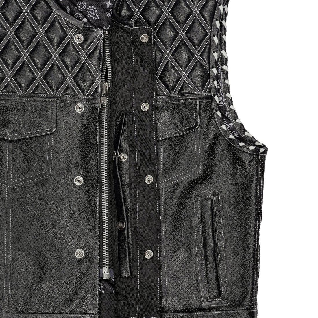 Blaze Lowside Chrome Phantom Men's Leather Vest