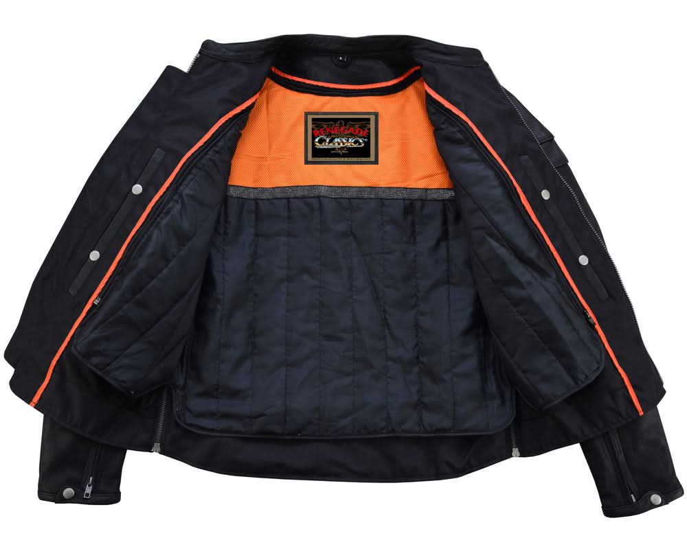 Speedster Men’s Black Leather Motorcycle Jacket Men's Leather Jackets Renegade Classics