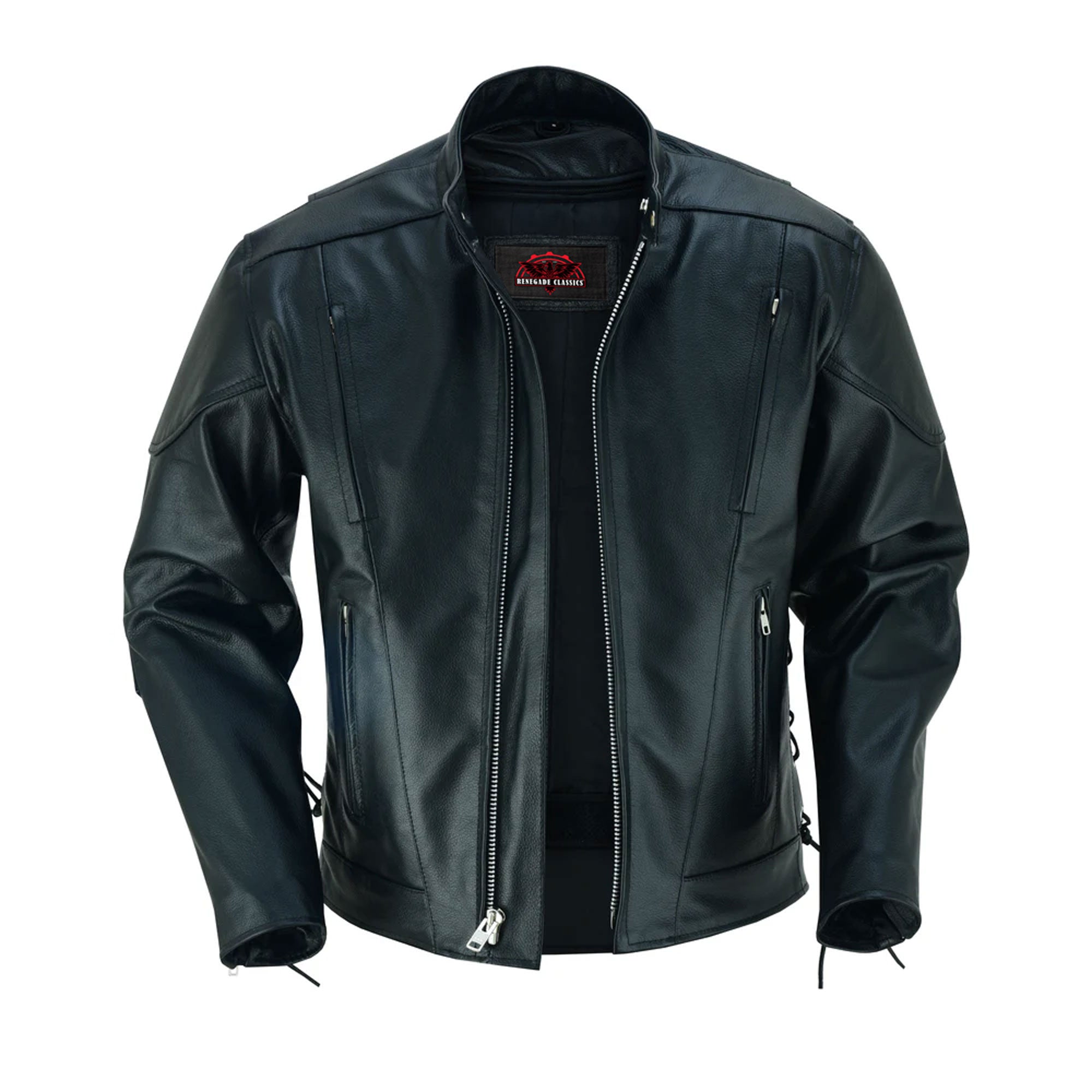 Star Knuckle  Black Men's Leather Motorcycle Jacket