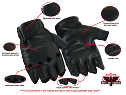 SteelHands  Men's  leather Fingerless gloves