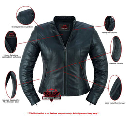 Sunstorm Women's Leather Motorcycle Jacket