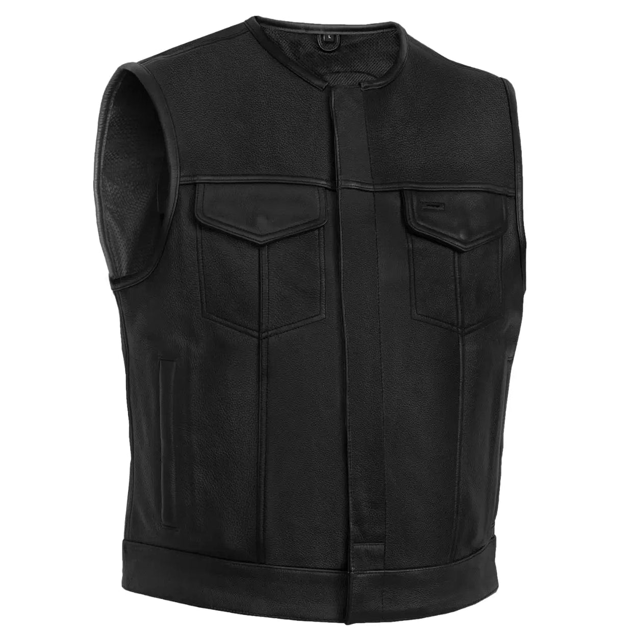 Target Men's Leather Motorcycle Vest – Black