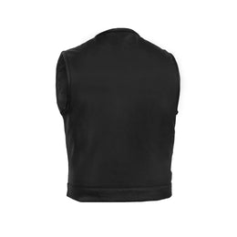 Target Men's Leather Motorcycle Vest – Black