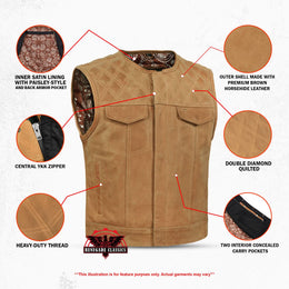 Rustic Rebel Men’s Brown Leather Vest