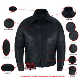 Traveler Men's Fashion Black Leather Jacket