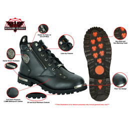 TundraGrip Men's 6''  Leather  Motorcycle  Boots