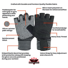 Power Palm Weightlifting and Gym Workout Glove Black