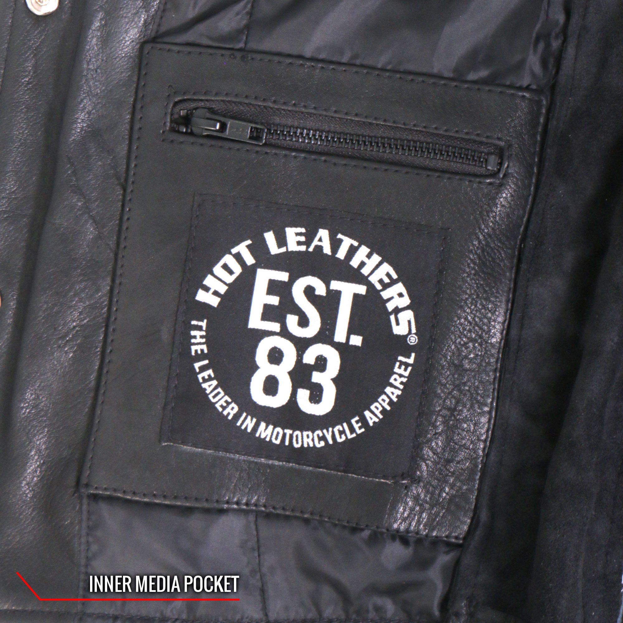 Hot Leathers VSL1017 Ladies 'Sugar Skull' Lined Black Leather Motorcycle Biker Vest