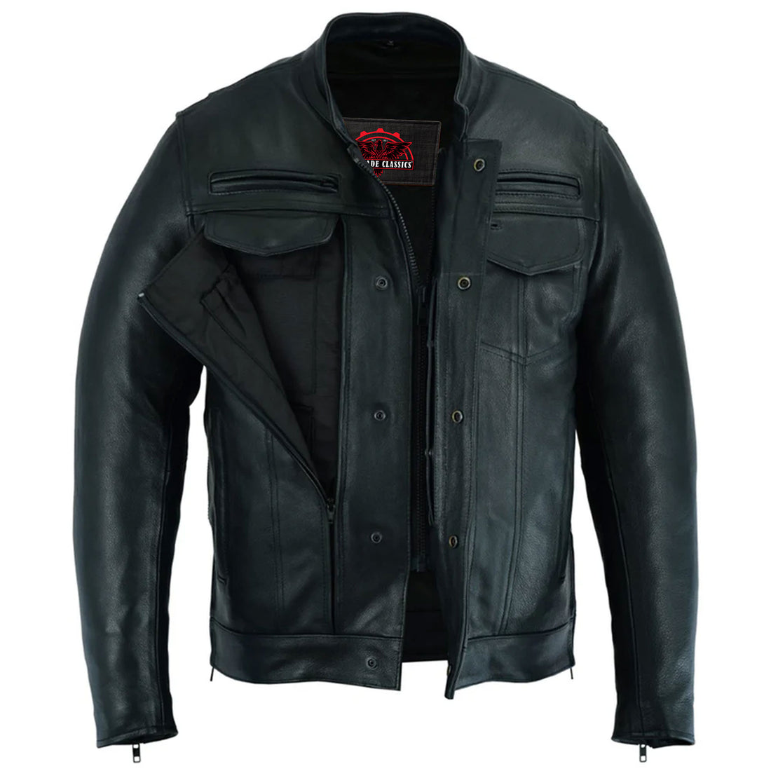 Victor Men's Black Utility Style Motorcycle Jacket