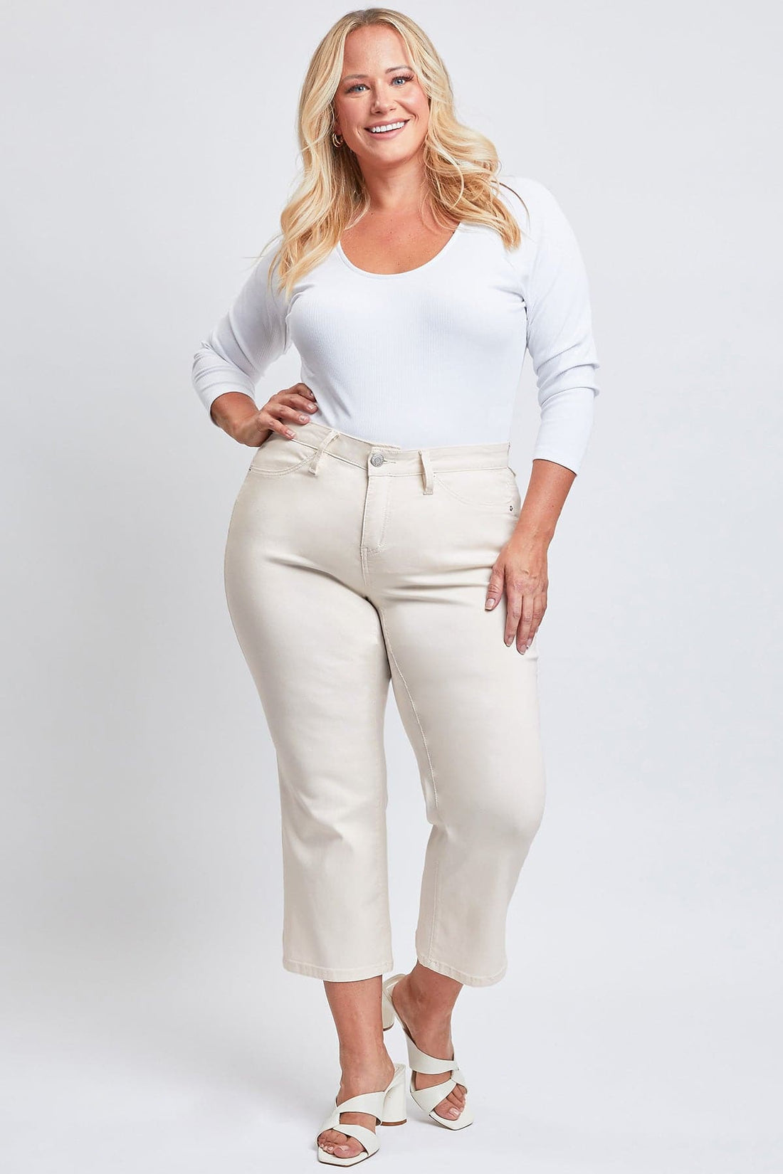 Women's Plus Hyperstretch Cropped Wide Leg Pants