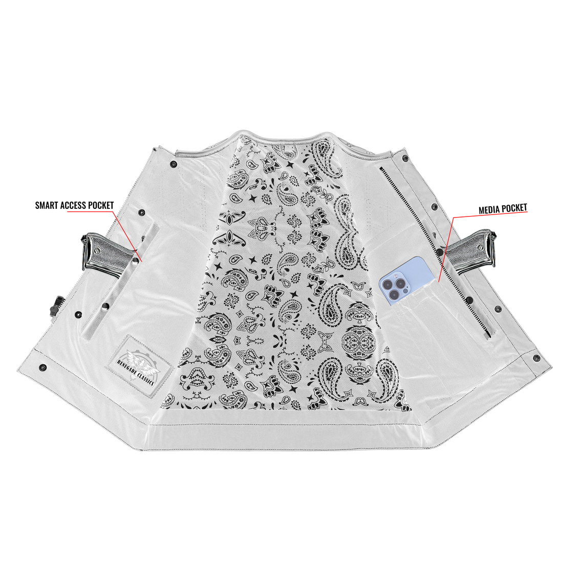 Blaze Lowside Chrome Phantom Men's Leather Vest