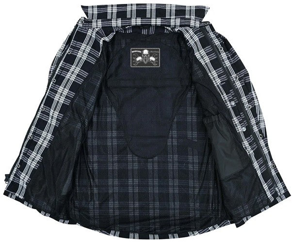 Checkered Men's Armored Black and White Flannel Shirt