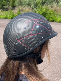 AMERICAN BADASS CONFETTI DIAMONDS CARBON FIBER SMALLEST DOT CERTIFIED MOTORCYCLE HELMET