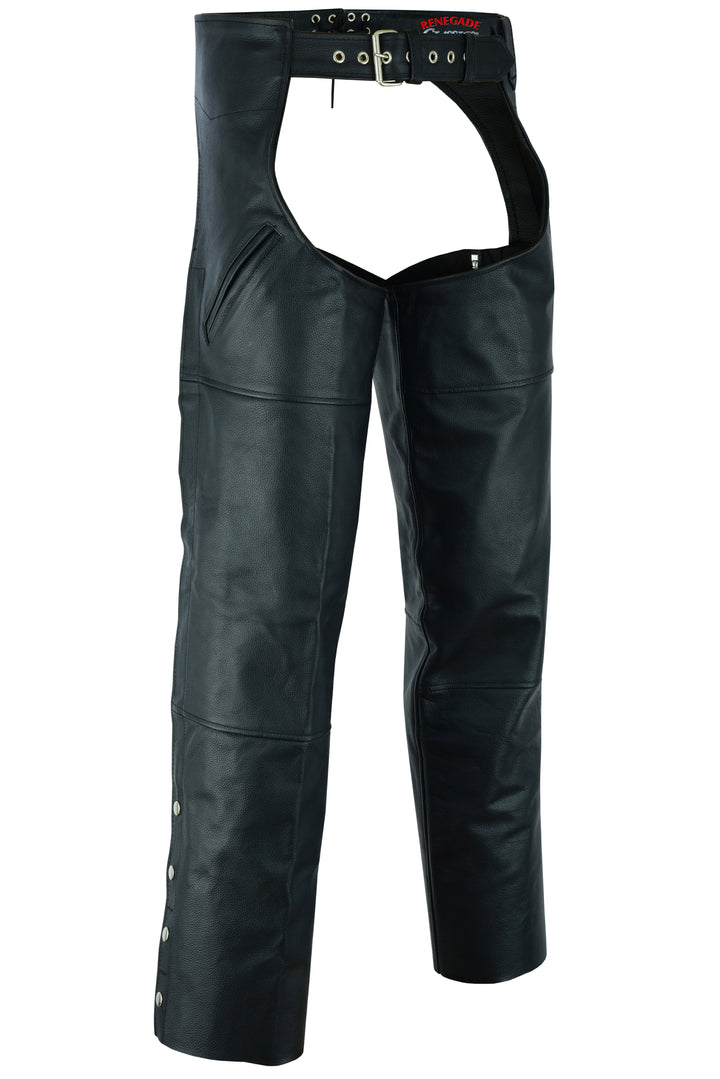 Leather Guard Black Unisex Cowhide Chaps