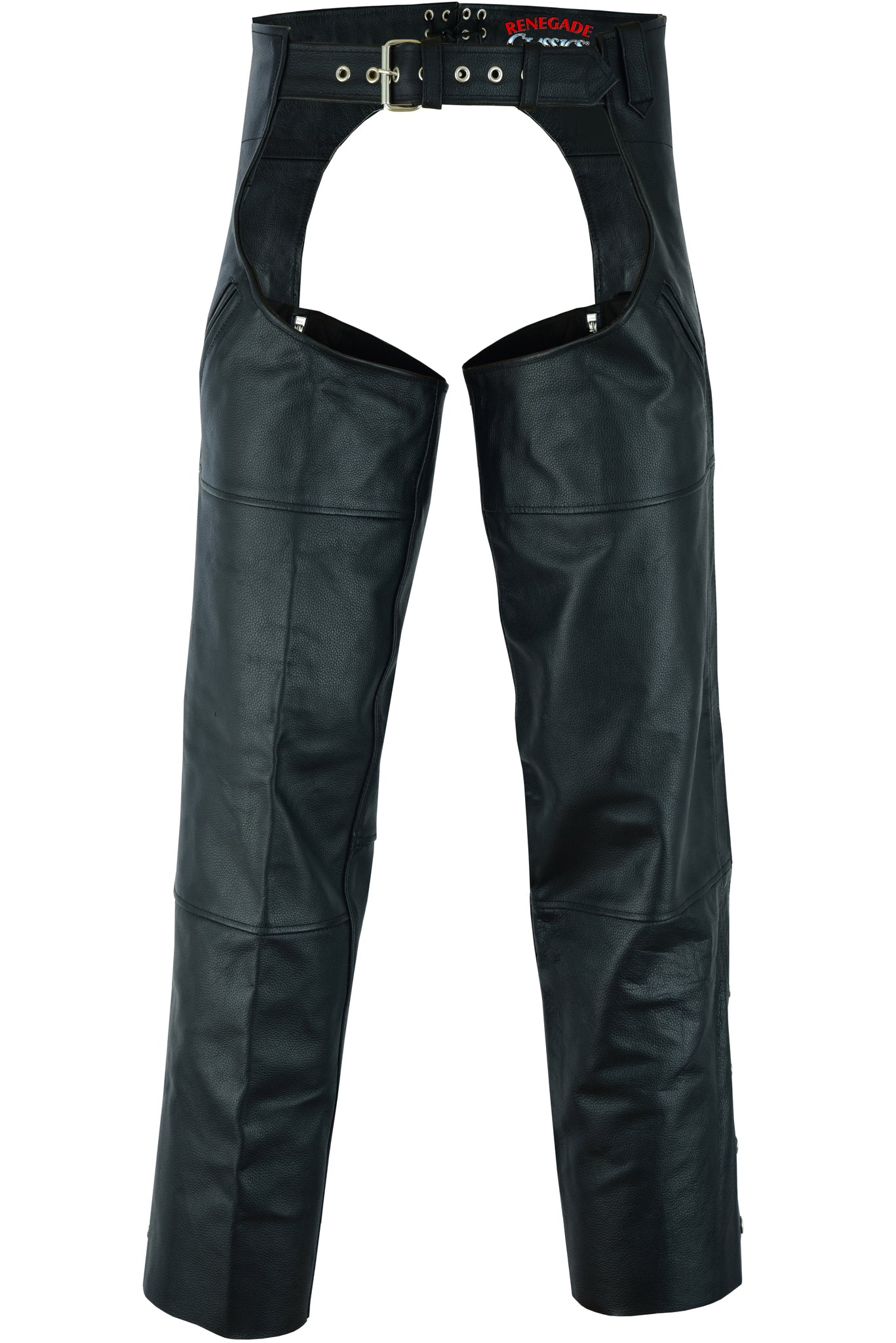 Leather Guard Unisex leather motorcycle chaps - Black Chaps & Pants Renegade Classics